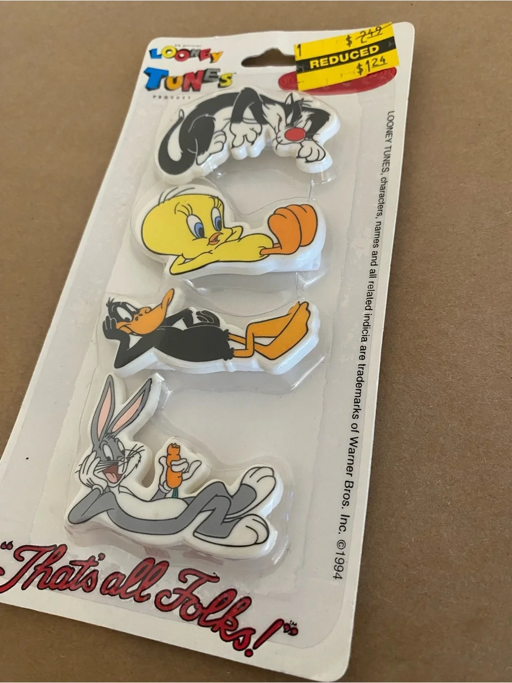 Looney Tunes Vintage New old stock Hair Barrettes 1994 Tweedy bugs Sylvester